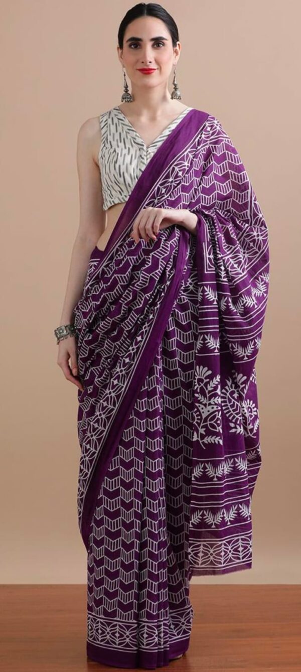 Cotton Mulmul Saree with blouse piece