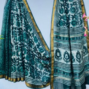 Elegant Maheshwari silk saree with blouse piece