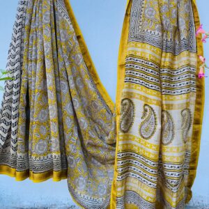 Elegant Maheshwari silk saree with blouse piece