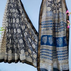 Elegant Maheshwari silk saree with blouse piece