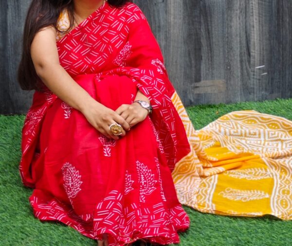 Cotton Mulmul Saree with blouse piece