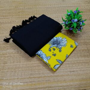 Plain Cotton Saree with Dual Blouse Pieces (kalamkari blouse piece)