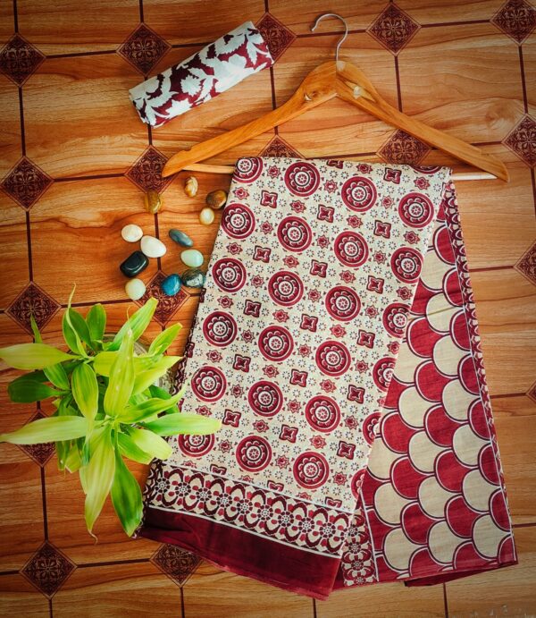 Cotton Mulmul Saree with blouse piece