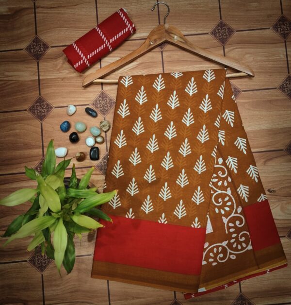 Cotton Mulmul Saree with blouse piece