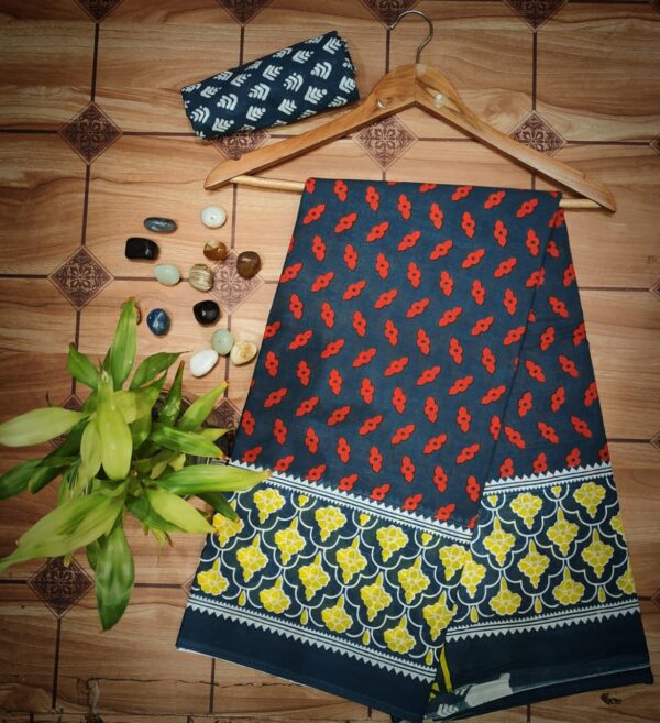 Cotton Mulmul Saree with blouse piece