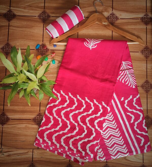 Cotton Mulmul Saree with blouse piece