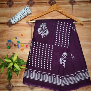 Cotton Mulmul Saree with blouse piece