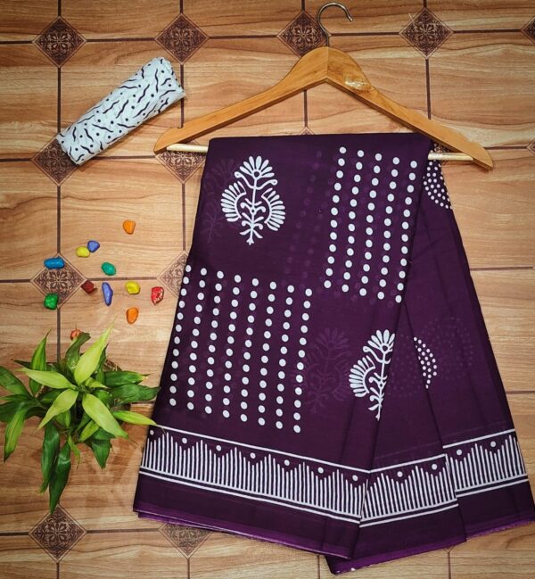 Cotton Mulmul Saree with blouse piece