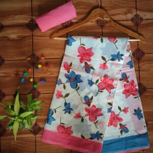 Cotton Mulmul Saree with blouse piece