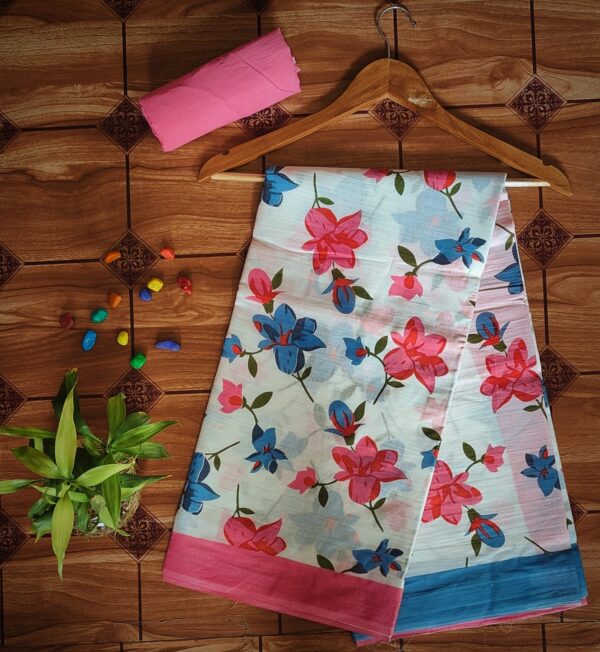 Cotton Mulmul Saree with blouse piece