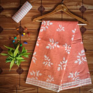 Cotton Mulmul Saree with blouse piece