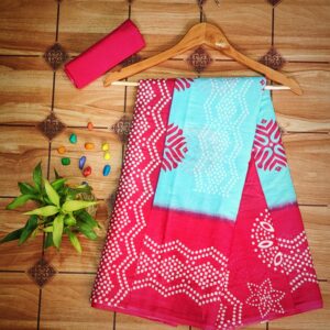 Cotton Mulmul Saree with blouse piece