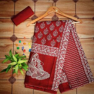 Cotton Mulmul Saree with blouse piece