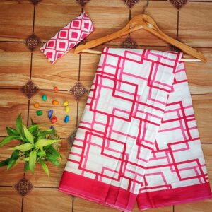 Cotton Mulmul Saree with blouse piece