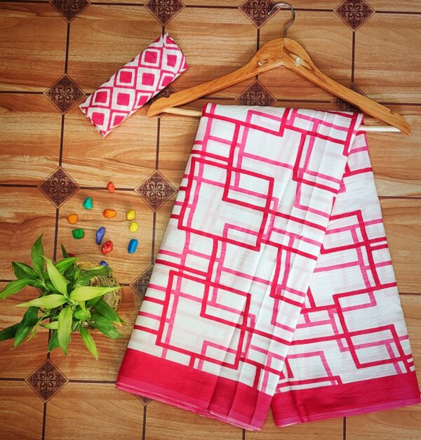 Cotton Mulmul Saree with blouse piece