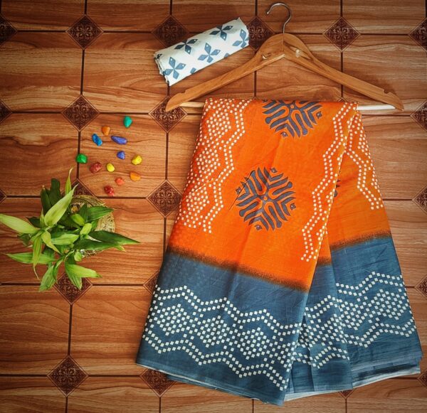 Cotton Mulmul Saree with blouse piece