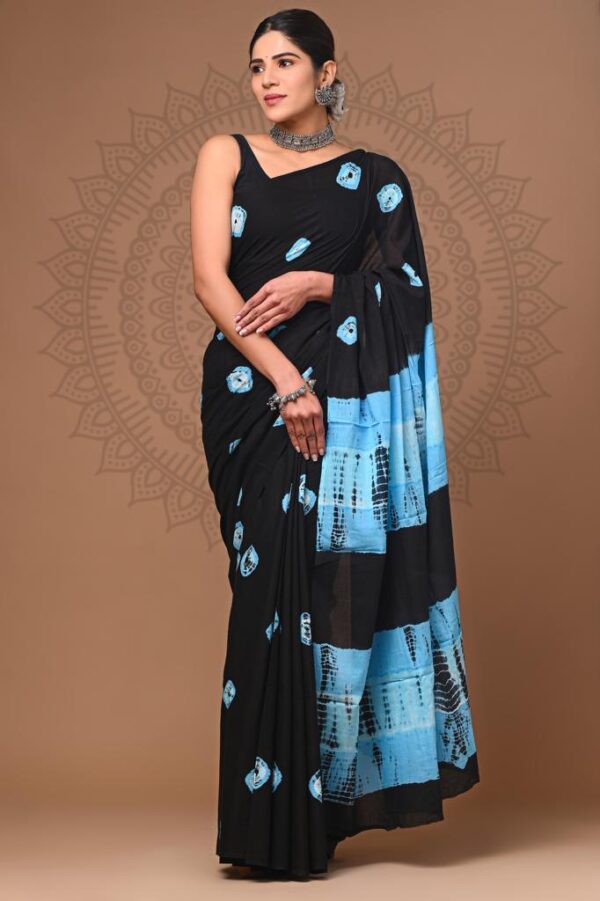 Soft Mulmul Cotton Sarees with blouse piece - Image 6