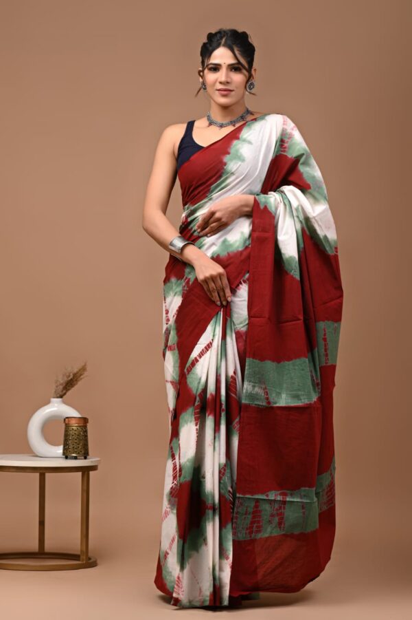 Soft Mulmul Cotton Sarees with blouse piece - Image 8