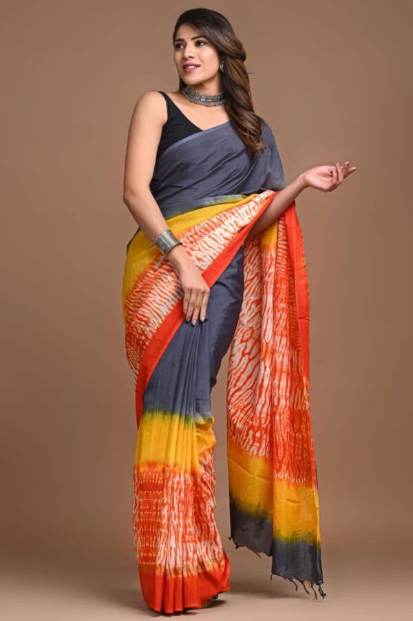 Soft Mulmul Cotton Sarees with blouse piece - Image 4
