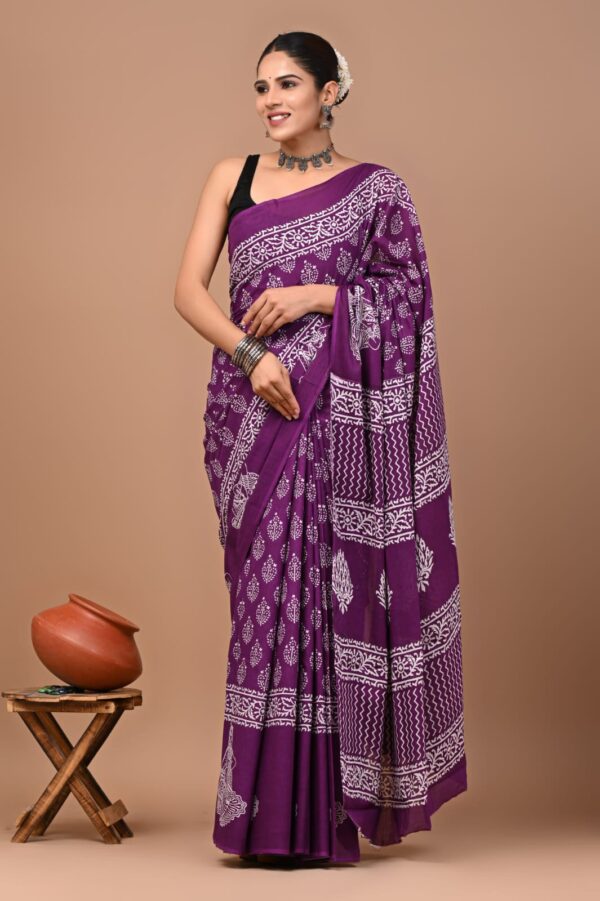 New Arrival Mul Mul Cotton Sarees - Image 3