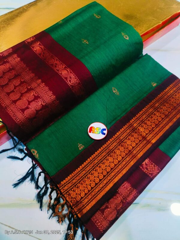 Trending South Cotton  Buti Gadhwal Sarees with Blouse Piece - Image 3