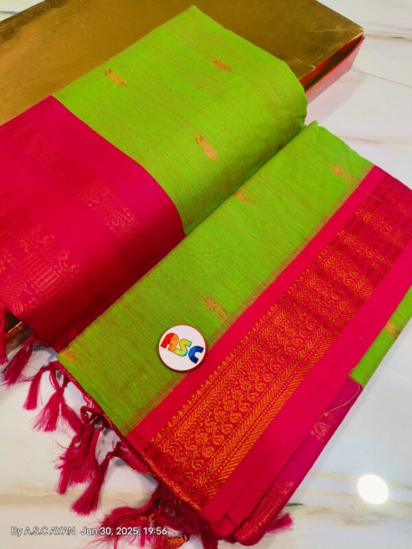 Trending South Cotton  Buti Gadhwal Sarees with Blouse Piece - Image 3