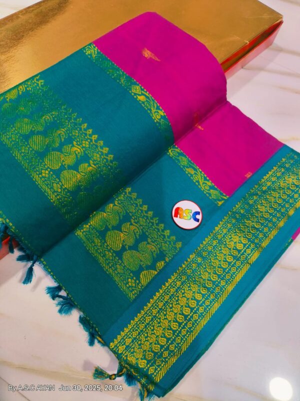 Trending South Cotton  Buti Gadhwal Sarees with Blouse Piece - Image 5