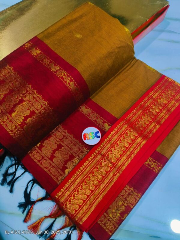 Trending South Cotton  Buti Gadhwal Sarees with Blouse Piece - Image 4