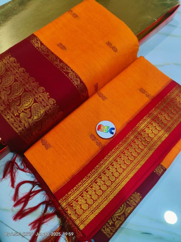 Trending South Cotton  Buti Gadhwal Sarees with Blouse Piece