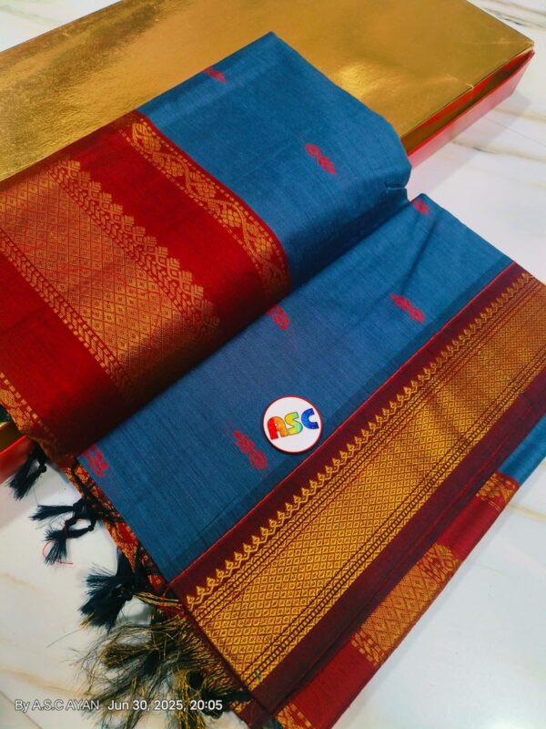 Trending South Cotton  Buti Gadhwal Sarees with Blouse Piece - Image 4