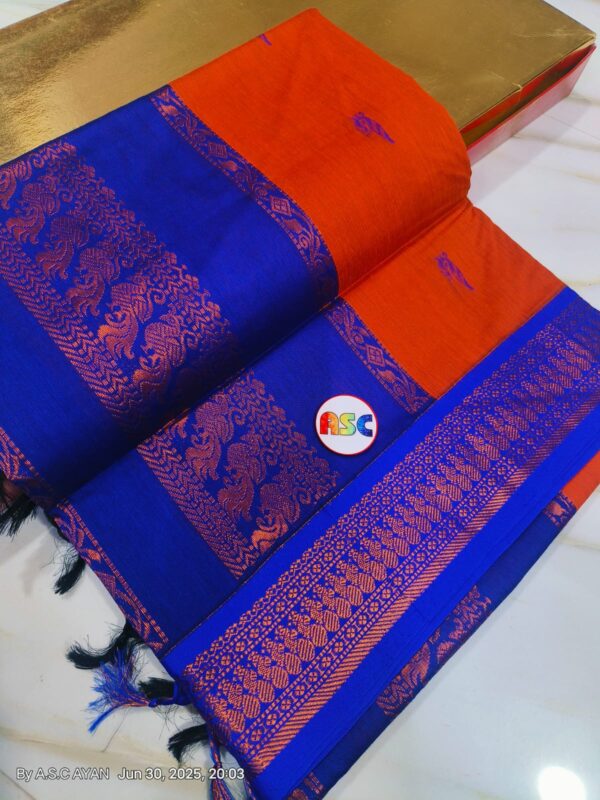 Trending South Cotton  Buti Gadhwal Sarees with Blouse Piece - Image 3