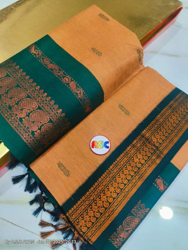 Trending South Cotton  Buti Gadhwal Sarees with Blouse Piece - Image 4