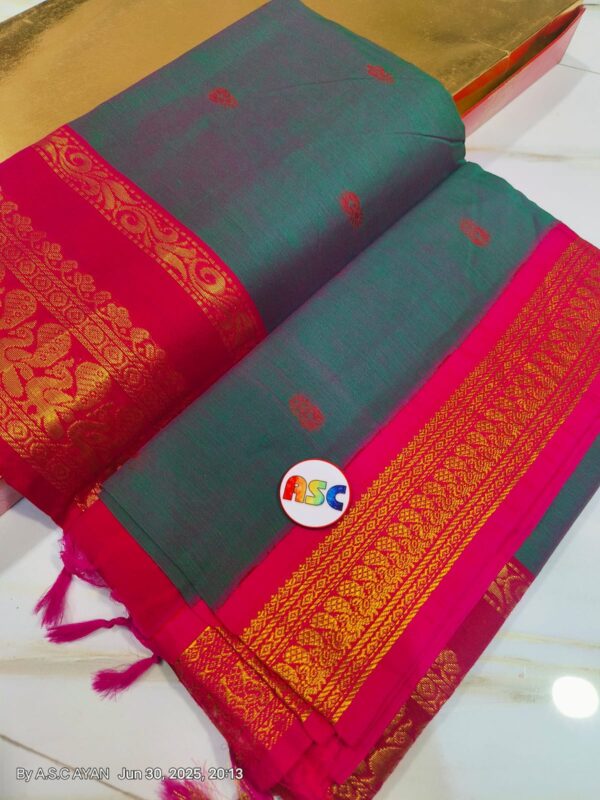 Trending South Cotton  Buti Gadhwal Sarees with Blouse Piece - Image 6