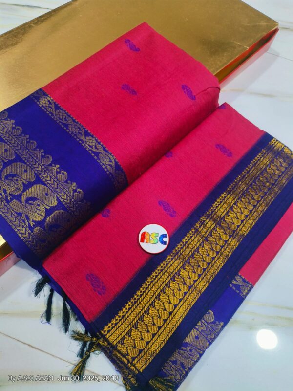 Trending South Cotton  Buti Gadhwal Sarees with Blouse Piece - Image 5