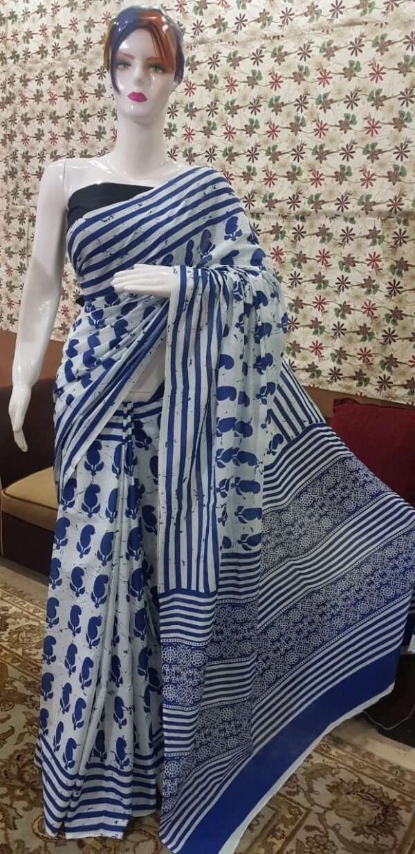 New Arrival Pure Mul mul Cotton Sarees - Image 8