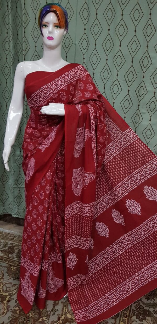 New Arrival Pure Mul Mul Cotton Sarees - Image 3