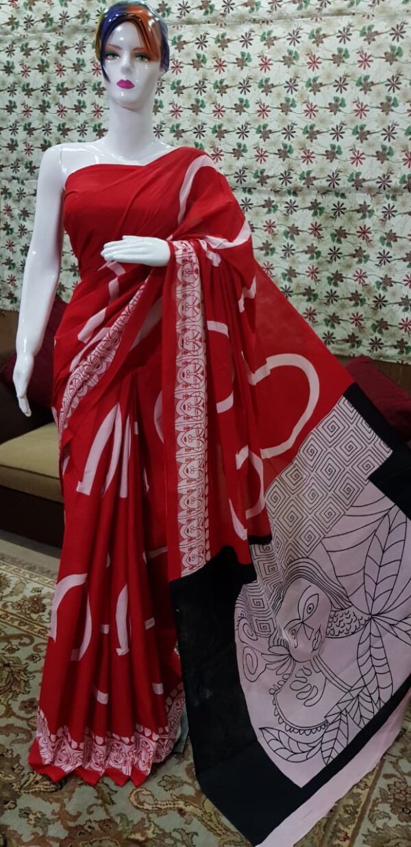 New Arrival Pure Mul mul Cotton Sarees - Image 5