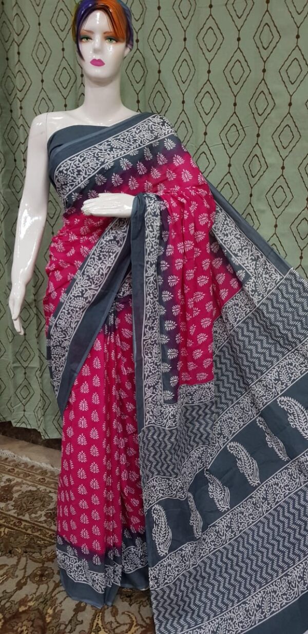 New Arrival Pure Mul Mul Cotton  Sarees - Image 4