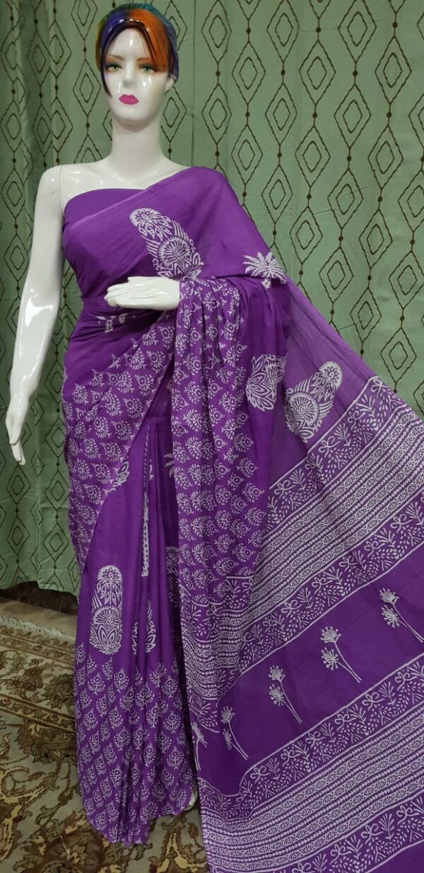 New Arrival Pure Mul Mul Cotton  Sarees - Image 7