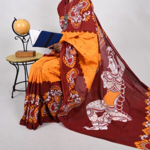 New Hand Block Mulmul Cotton Saree with Blouse Piece