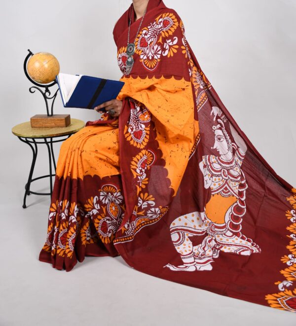 New Hand Block Mulmul Cotton Saree with Blouse Piece