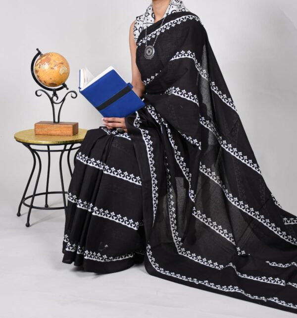 New Hand Block Mulmul Cotton Sarees with Blouse piece