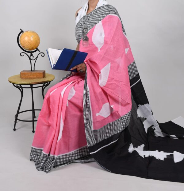 New Hand Block Mulmul Cotton Sarees with Blouse piece - Image 4