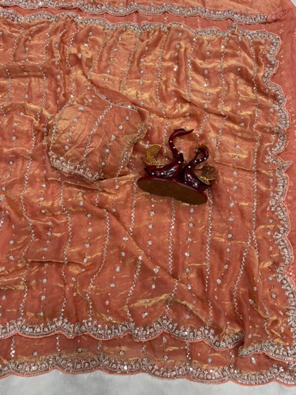 New Stunning Soft Space Silk Sarees with Blouse pieces - Image 4