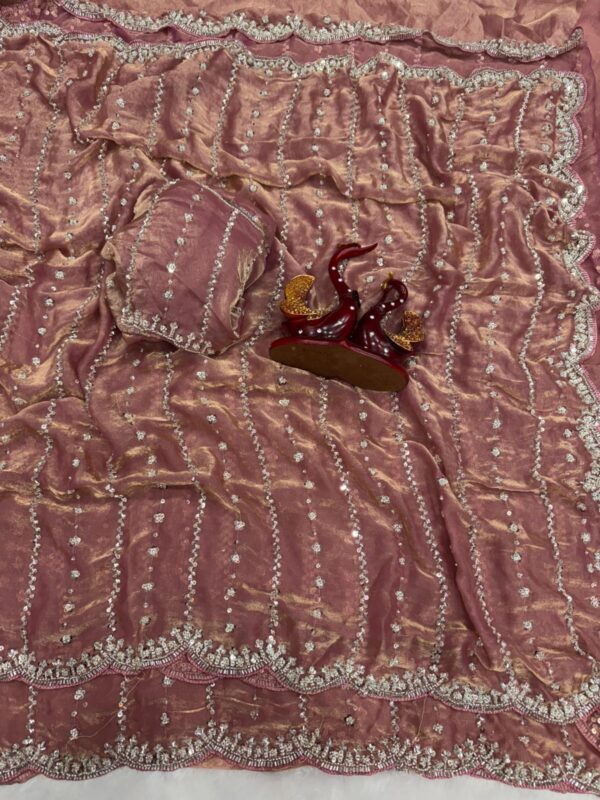New Stunning Soft Space Silk Sarees with Blouse pieces - Image 5