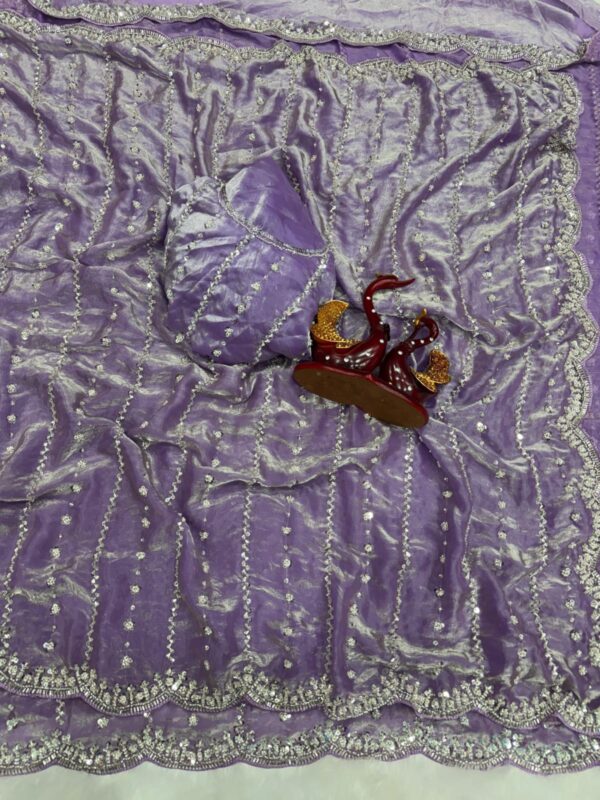 New Stunning Soft Space Silk Sarees with Blouse pieces - Image 8