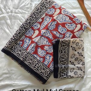 Soft Hand Block Mulmul Cotton Sarees
