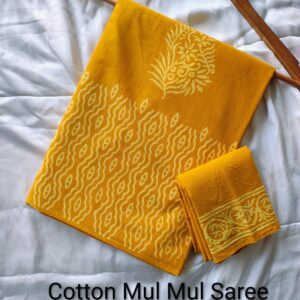 Soft Hand Block Mulmul Cotton Sarees