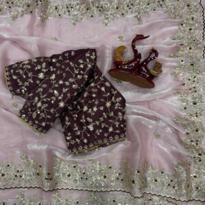 Trending Designer Sequins Embroidery Saree – New Color Collection